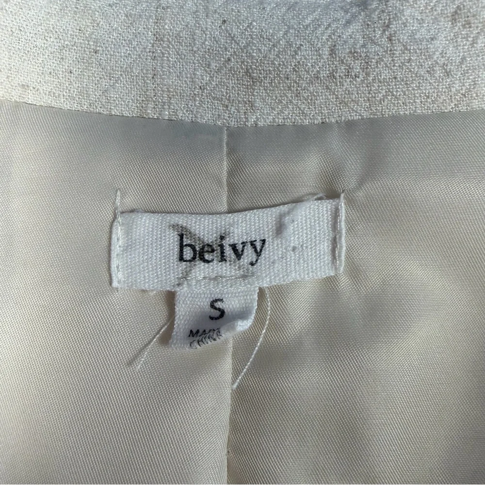 Halogen Cream Single-Button Textured Blazer - Picture 4 of 6
